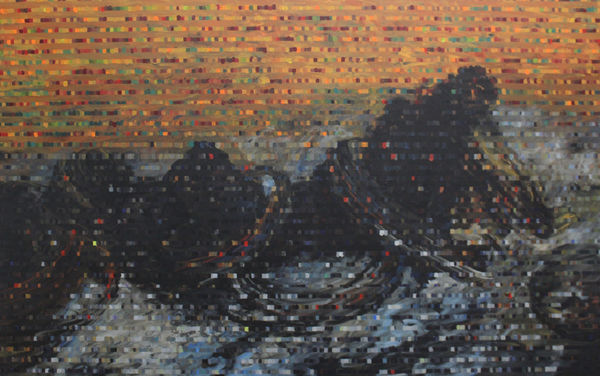 Chandraguptha Thenuwara Neo Glitch: Charred, 2025 Acrylic on Canvas 133 x 201 cm 79 1/8 x 52 3/8 in