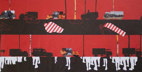 Kanesh Thabendran Convey, 2023 Mixed Media on Paper 76 x 183 cm 29 7/8 x 72 in