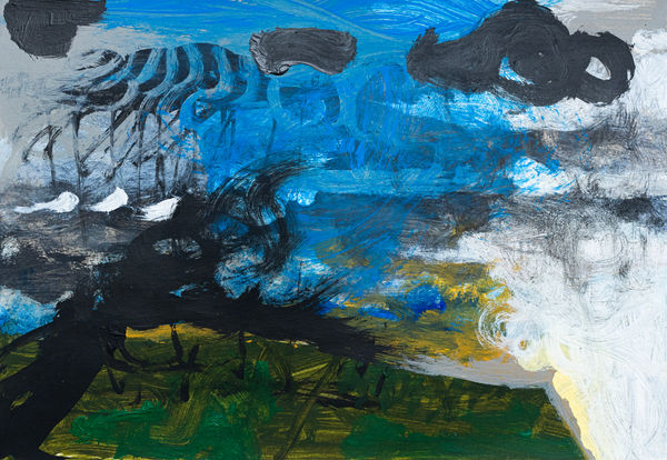 Jagath Weerasinghe The Troubled Land , 2025 Acrylic on Paper 29 x 42 cm 11 3/8 x 16 1/2 in