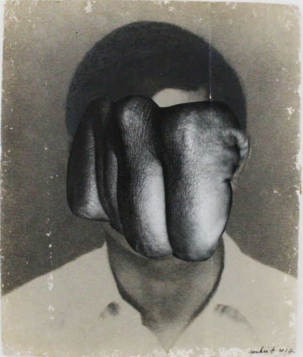 Saskia Pintelon b.1945Untitled II, 2019 Collage on Vintage Photographs 31cm x 25 cm 12 1/4 x 9 7/8 in
