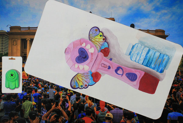 Pradeep Thalawatta What We Choose to Keep, Throw Away and Remember IV, 2025 Acrylic, Paper and Print on Archival Photo Paper 36 x 41 cm 14 1/8 x 16 1/8 in