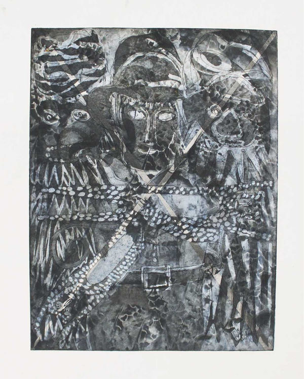 Chudamani Clowes Mountain Rescue III, 2017 Mixed Media Etching 48 x 32 cm 18 7/8 x 12 5/8 in