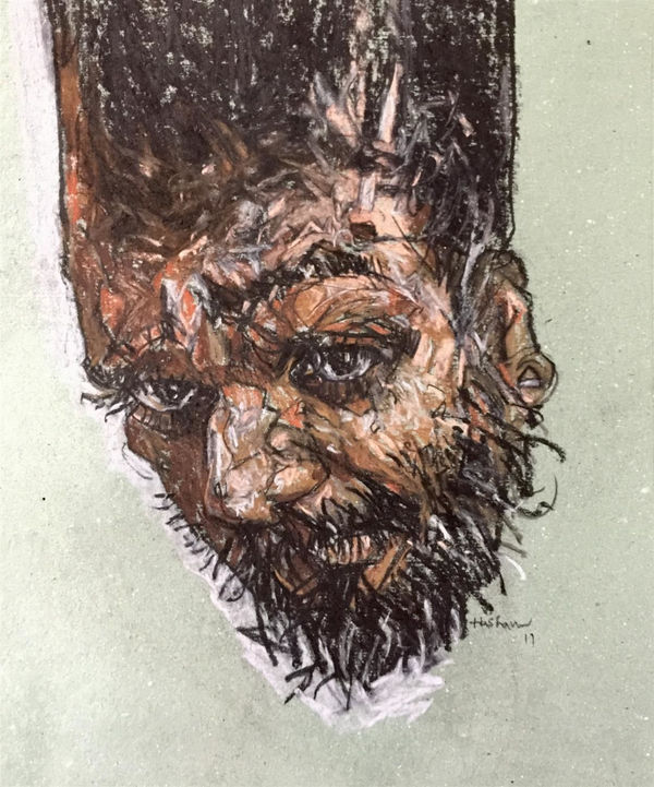 Hashan Cooray Coming Down, 2017 Mixed Media on Board 30cm x 24cm (G/F)