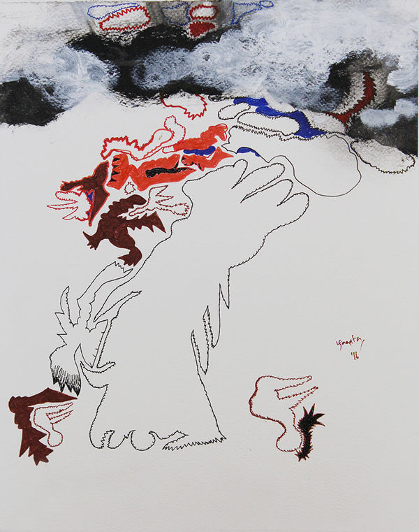 Jagath Weerasinghe Without Me I, 2016 Acrylic and Pen on Paper 39 x 30 cm 15 3/8 x 11 3/4 in