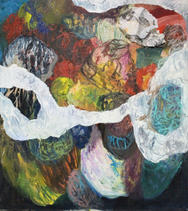 Chudamani Clowes Snow Horn Coral, 2018 Mixed Media on Canvas 90 x 80 cm 35 3/8 x 31 1/2 in