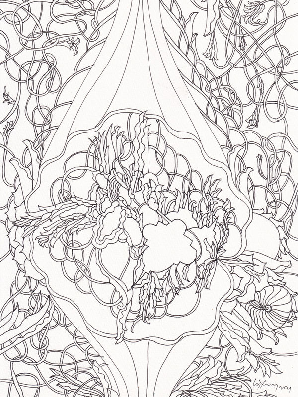 Chandraguptha Thenuwara b.1960Untitled X, 2021 Pen on Paper 30 x 21 cm 11 3/4 x 8 1/4 in