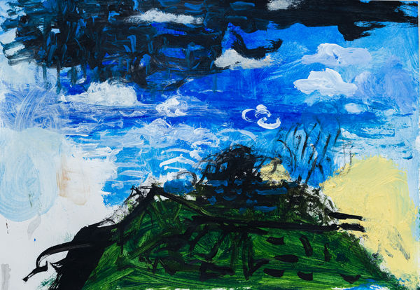 Jagath Weerasinghe The Troubled Land, 2025 Acrylic on Paper 29 x 42 cm 11 3/8 x 16 1/2 in