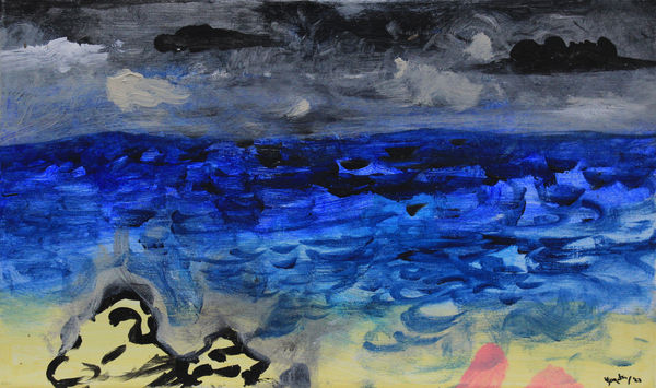 Jagath Weerasinghe Under the Dark Sky 12, 2023 Acrylic on Canvas 30 x 50 cm 11 3/4 x 19 3/4 in