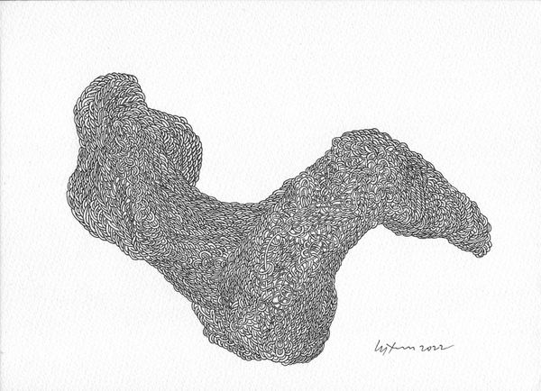 Chandraguptha Thenuwara Enslaved I, 2022 Ink on Paper 20 x 27 cm 7 7/8 x 10 5/8 in