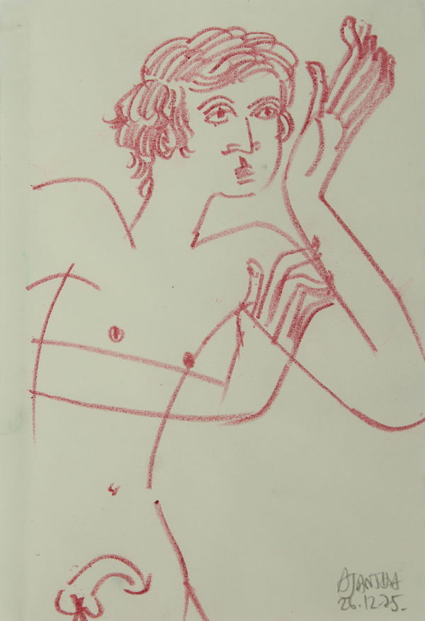 Ajantha Ranaweera Boy in Paradise II, 2025 Ink on Paper 19 x 13 cm 7 1/2 x 5 1/8 in