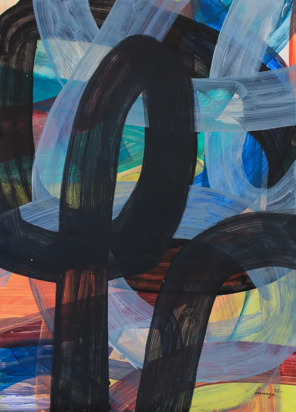 Pathum Gamage Station 48, 2025 Acrylic on Board 55.5 x 39.5 cm 21 7/8 x 15 1/2 in