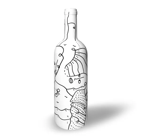 Shantell Martin - Sculpture, Drawn on bottle, 2022