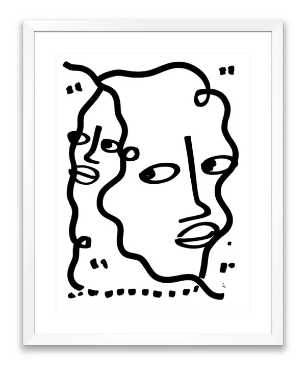 Two Faces ©, 2022 Ink on paper 24 x 18 in 61 x 45.7 cm
