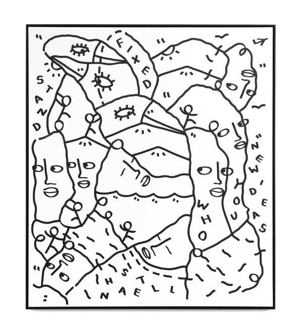 New Ideas ©, 2022 Ink on canvas 80 x 70 in 203.2 x 177.8 cm Framed