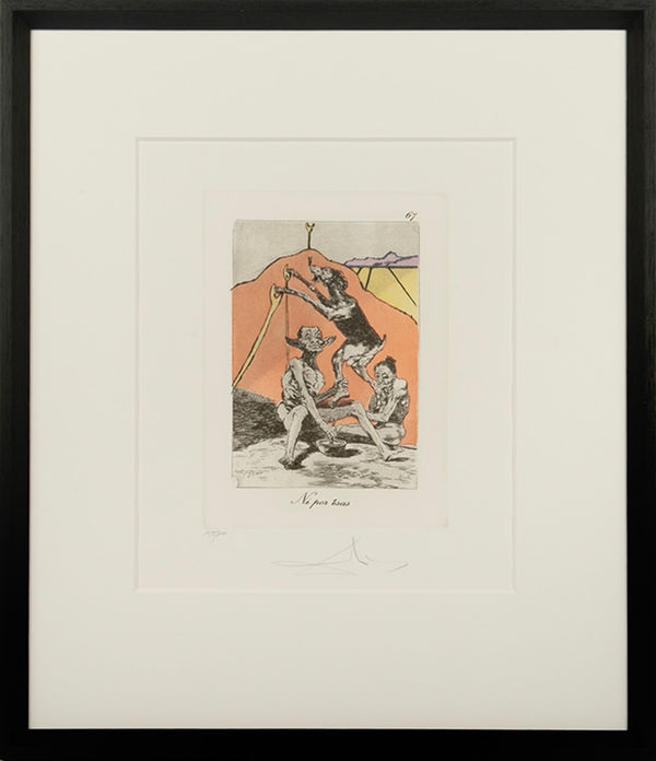 Salvador Dalí, Plate 67 – “Ni por ésas”, Les Caprices de Goya, 1977