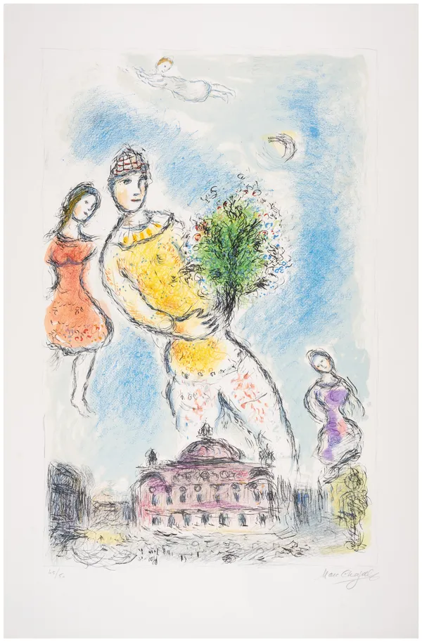 Marc Chagall - Dans le Ciel de l’Opera, 1980