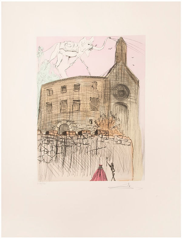 Salvador Dalí, Gala's Castle, from After 50 Years of Surrealism, 1974