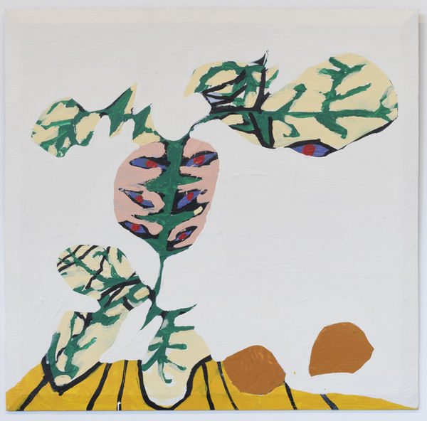 Fleur De Roeck De drakenbloem, 2020 Ink, oil & acrylic on wooden panel 54 x 55,6 cm