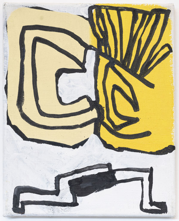 Fleur De Roeck De krijger, 2018 Ink & acrylic on canvas 27 x 22 cm