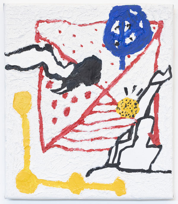 Fleur De Roeck Veldsport, 2019 Ink, sand & acrylic on canvas 29 x 25 cm