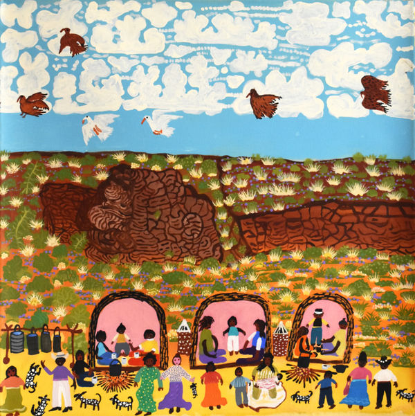 Doris Thomas Family Camp, Deep Well Station, 2019 Acrylic on linen 68 x 68 cm