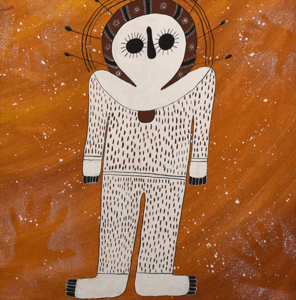 Rachel Clement Wandjina, 2019 Natural ochre and pigment on canvas 76 x 76 cm