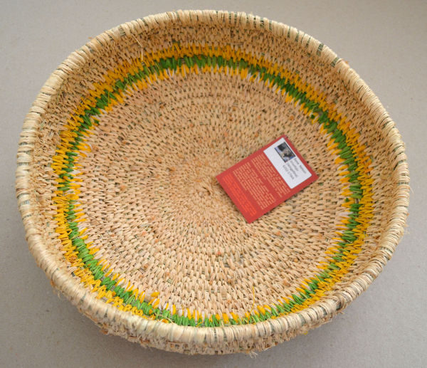 Rene Nelson Basket minarri grass and raffia 8 x 32 cm