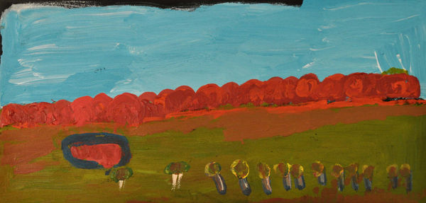 Alison Inkamala Palm Valley acrylic on canvas 30 x 60 cm