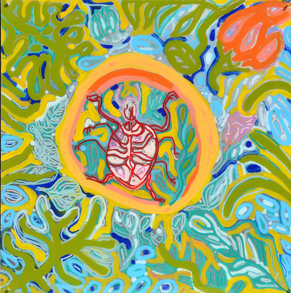 Dorothy Forrest Fitzroy Billabong, 2021 acrylic paint on polycarbonate 60 x 60 cm