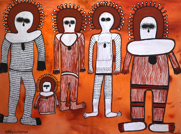 Donny Woolagoodja Wandjinas (Cloud & Rain Spirits), 2019 Acrylic on canvas 60 x 80 cm