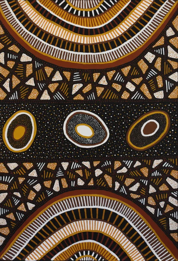 Lydwina Purnutatameri Jilamara Design, 2019 Ochre on canvas 120 x 80 cm