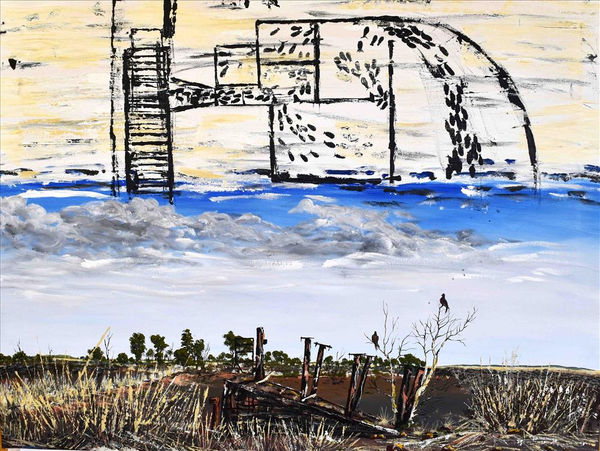 Hozaus Claire Bidaliji The Old Cattle Ramp, 2019 Acrylic on canvas 90 x 120 cm
