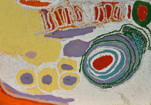 Jakayu Biljabu Walla Walla acrylic on canvas 61 x 91 cm