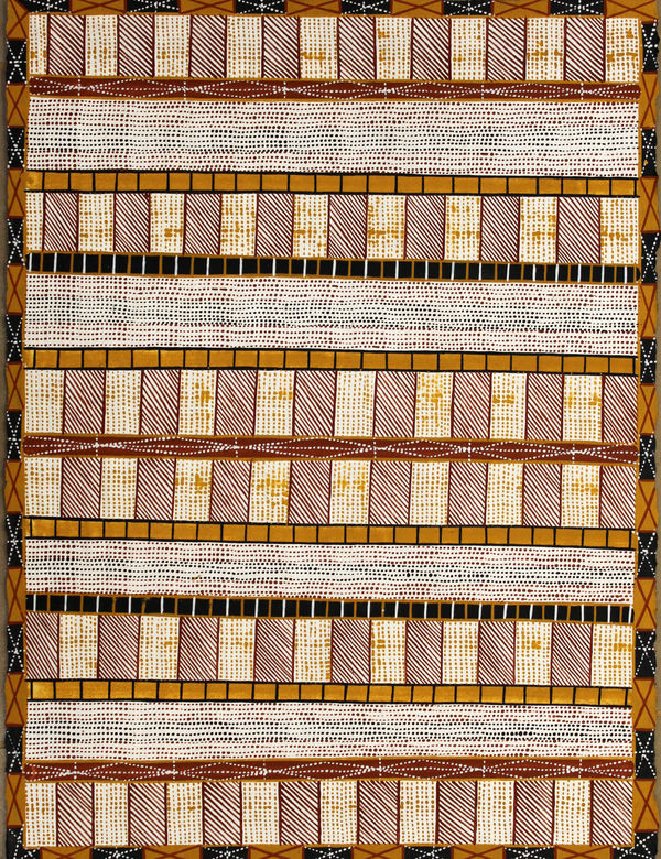 Pedro Wonaeamirri Jilamara ochre on paper 56 x 76 cm