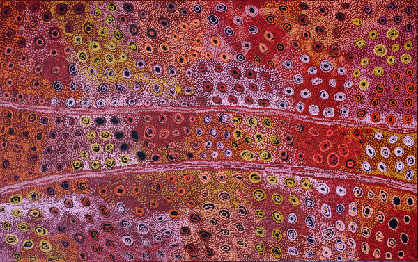 Mitakiki Women's Collaborative Kapi Tjukula tjuta - many rock holes, 2020 acrylic on linen 122 x 198 cm