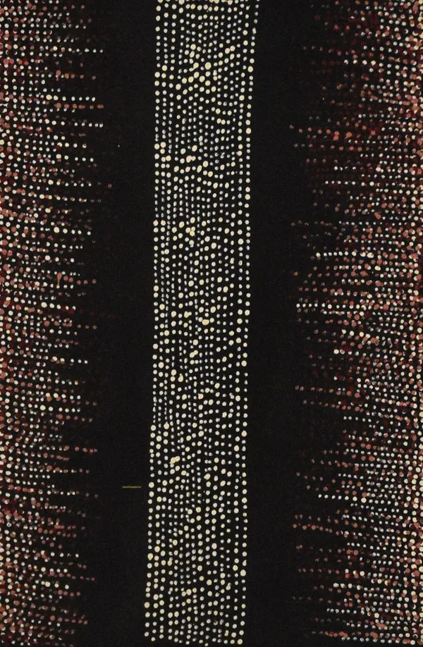 Julie Nangala Roberston Shirely Ngapa Jukurrpa (Water Dreaming), 2023 acrylic on canvas 46 x 30 cm