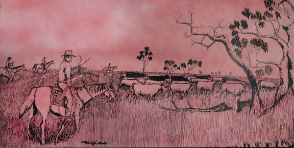 Mervyn Street Station Days, 2017 Enamel paint on Tin 40 x 80 cm