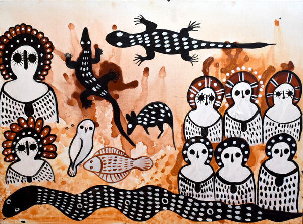 Donny Woolagoodja Wandjina Dreaming, 2020 Acrylic on Canvas 60 x 80 cm