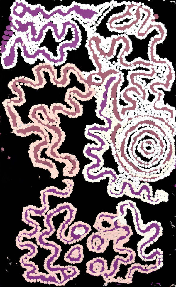 Esther Giles Purrungu, Python Story Acrylic on Canvas 90 x 56 cm