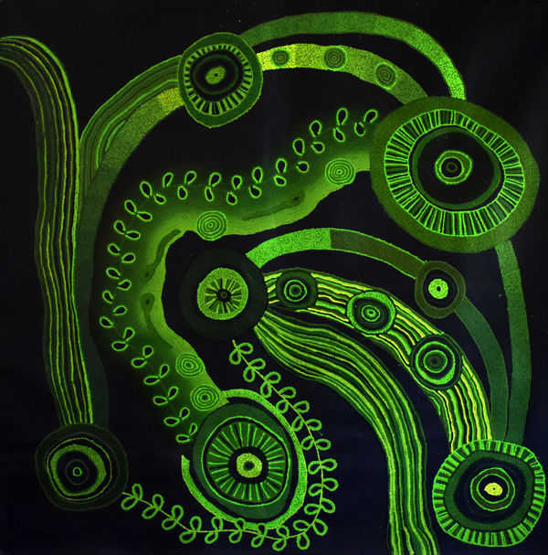 Marina Warari Brown Pumani Ngayuku Ngura Kuwari (My Home Now), 2019 Acrylic on linen 152 x 152 cm