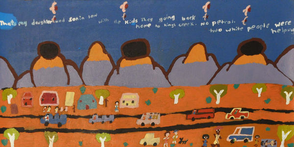 Anna Seven Going Home to Kings Canyon acrylic on canvas 45 x 90 cm