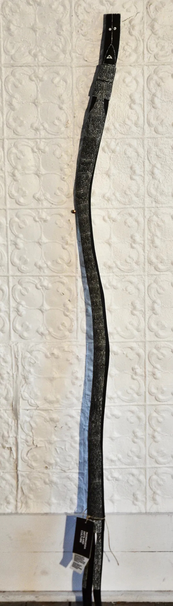 Eddie Aning-Mirra Carey Mimih Spirit, 2022 Beach Hibiscus (Hibiscus Tiliaceus) with Ochre Pigment and PVA Fixative 182 x 3 x 34 cm