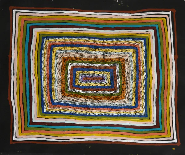 Rene Nelson Minyma Kutjara, 2023 acrylic on canvas 102 x 101 cm