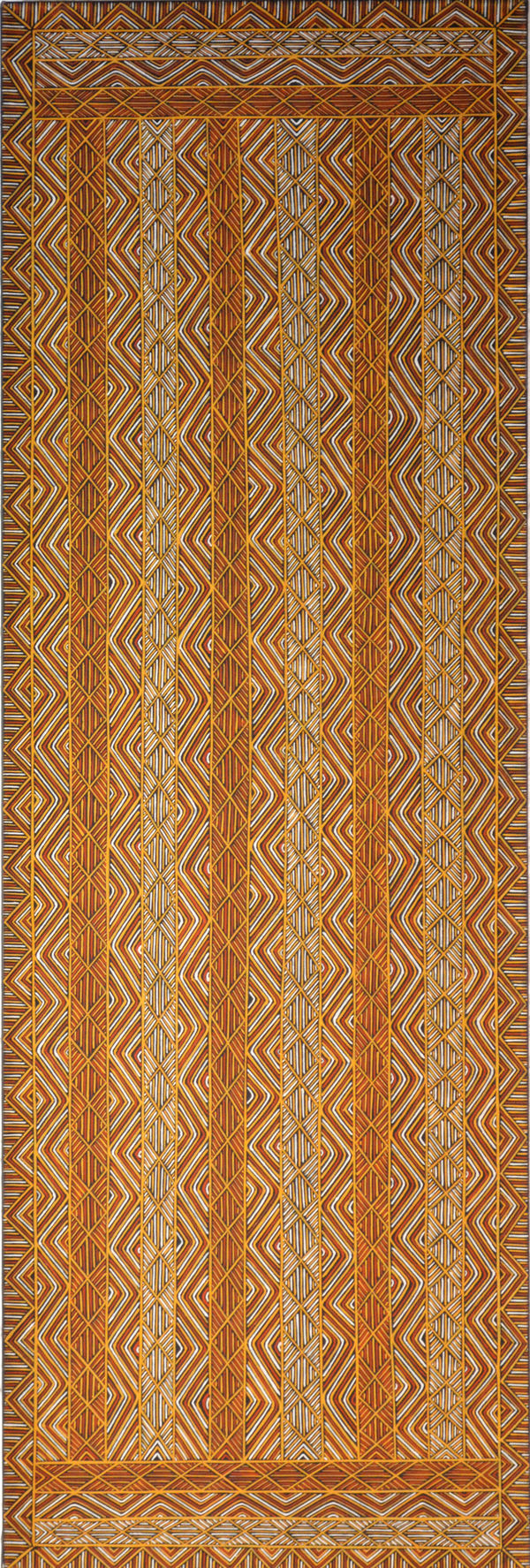 Nicholas Mario Jilamara natural ochres on linen 180 x 60 cm