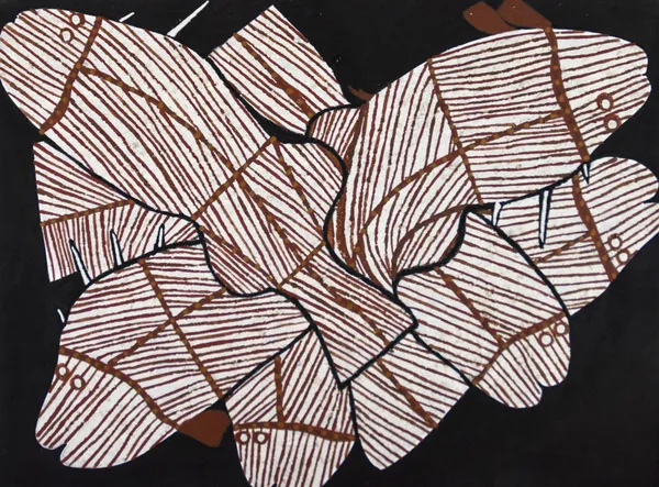 Joe Guymala Durnbuhmanj (Black Bream), 2021 acrylic on paper 38 x 51 cm