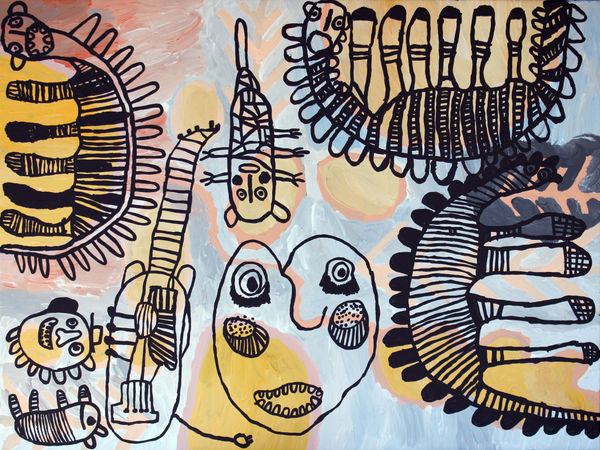 Tiger Yaltangki Mulpa Wiru acrylic on canvas 76 x 101 cm