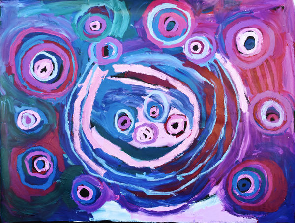 Barbara Mbitjana Moore Ngayuku ngura - My Country Acrylic on Linen 1525x1980mm (60x78")