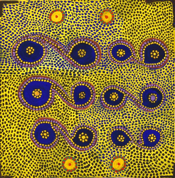 Isaac Cherel Bilabong & Waterhole, 2020 Acrylic on canvas 90 x 90 cm