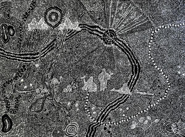 Denise Brady Kamiku Tjukurpa Iritinguru , 2019 Acrylic on canvas 91.4 x 121.9 cm