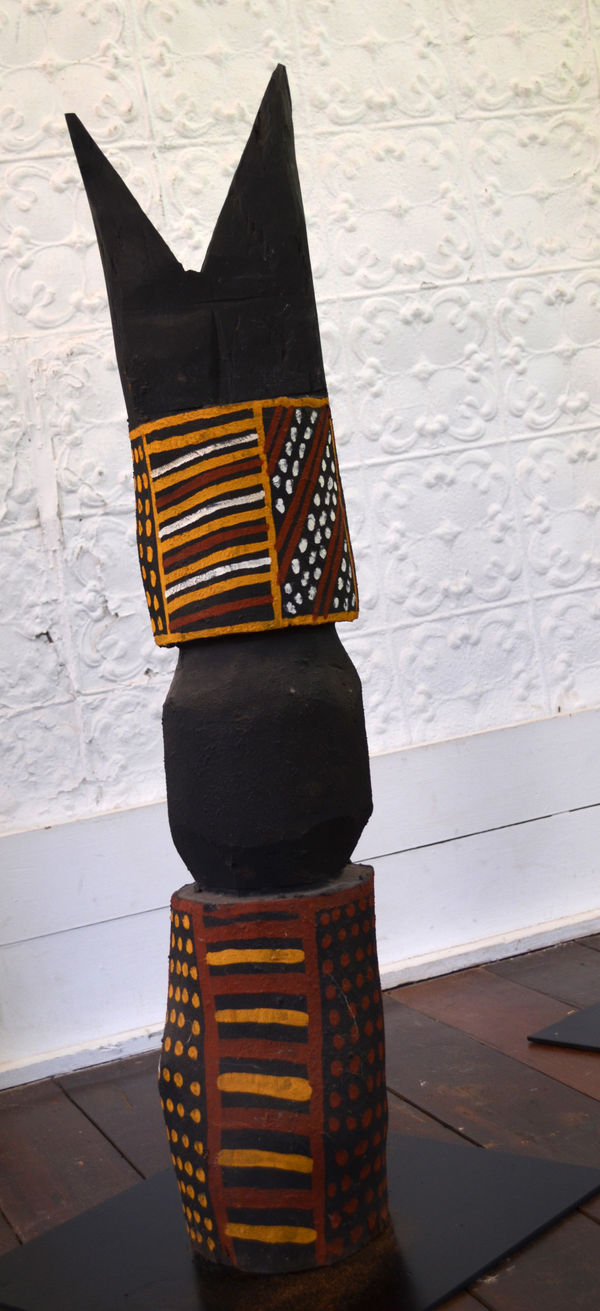 Matthew Freddy Puruntatameri Tutini (Pukumani Pole) carving with natural earth pigment 84 x 16 x 16 cm